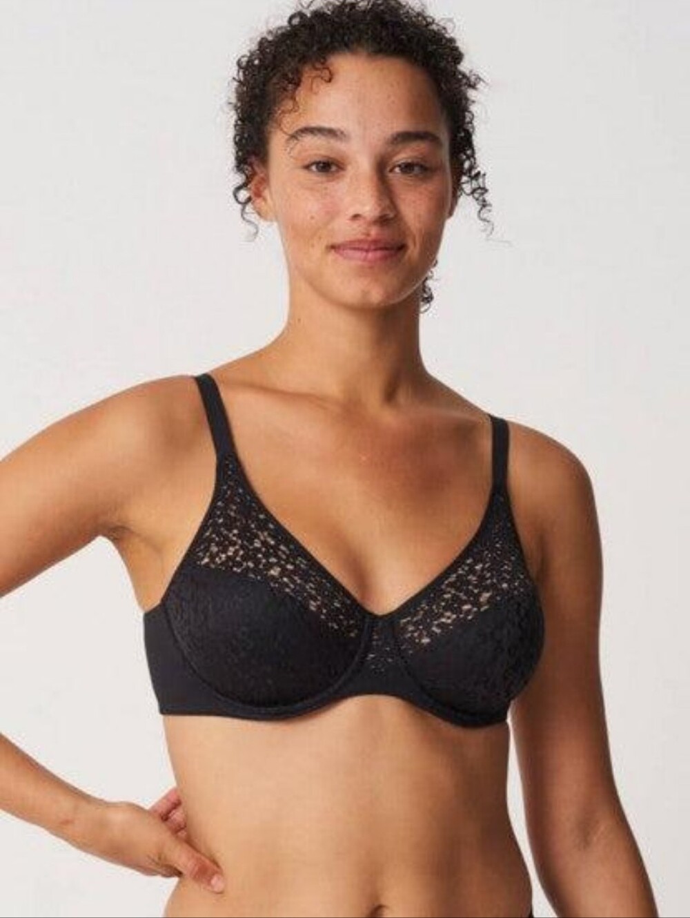 Chantelle Norah Comfort Black Lace Underwire Bra 38DDD / 38E